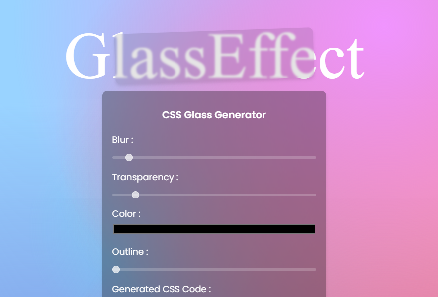 CSS Glass Generator